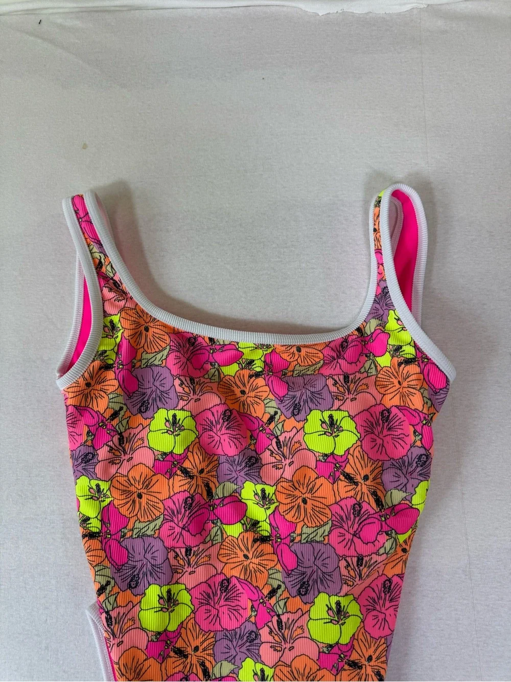 Lainsnow Women's Floral One Piece Swimsuit Neon